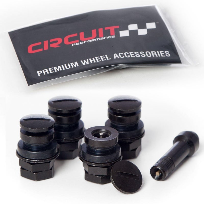 Circuit Performance Black Bolt-in Flush Mount Valve Stems (Set of 4) - Image 1